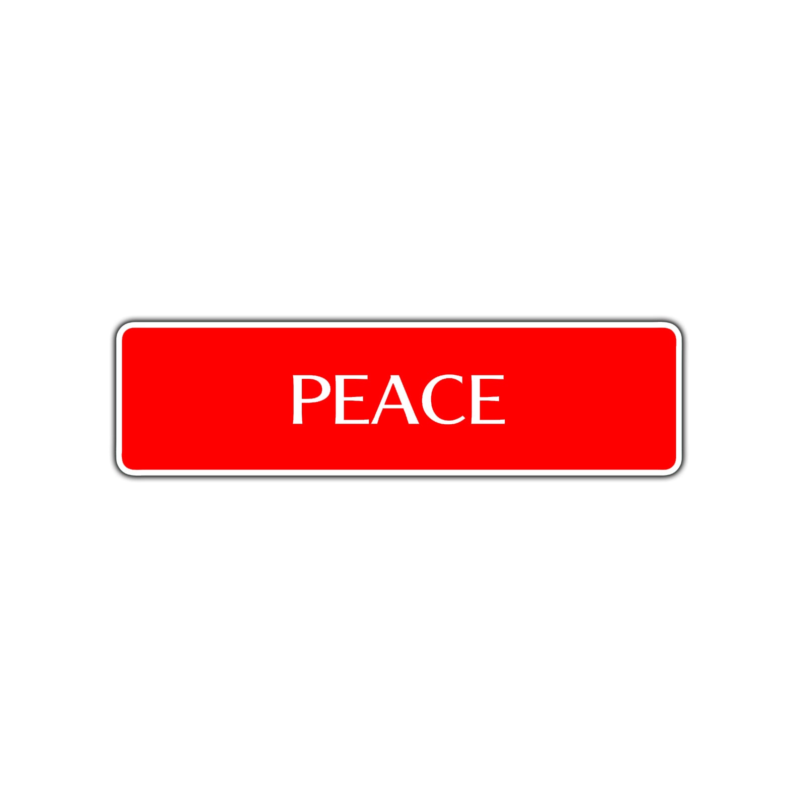 Peace Road Aluminum Metal Novelty Street Plate Sign Wall Gift Decor