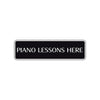 Piano Lessons Here Road Aluminum Metal Novelty Street Plate Sign Wall Gift Decor