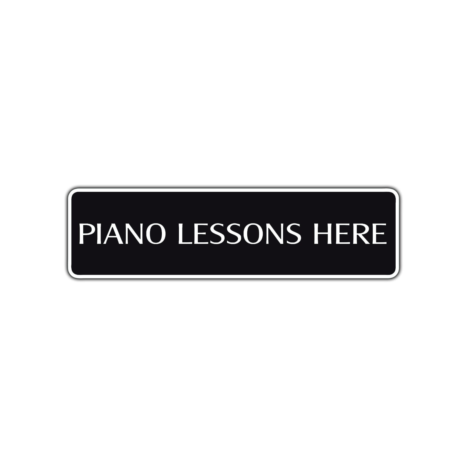 Piano Lessons Here Road Aluminum Metal Novelty Street Plate Sign Wall Gift Decor