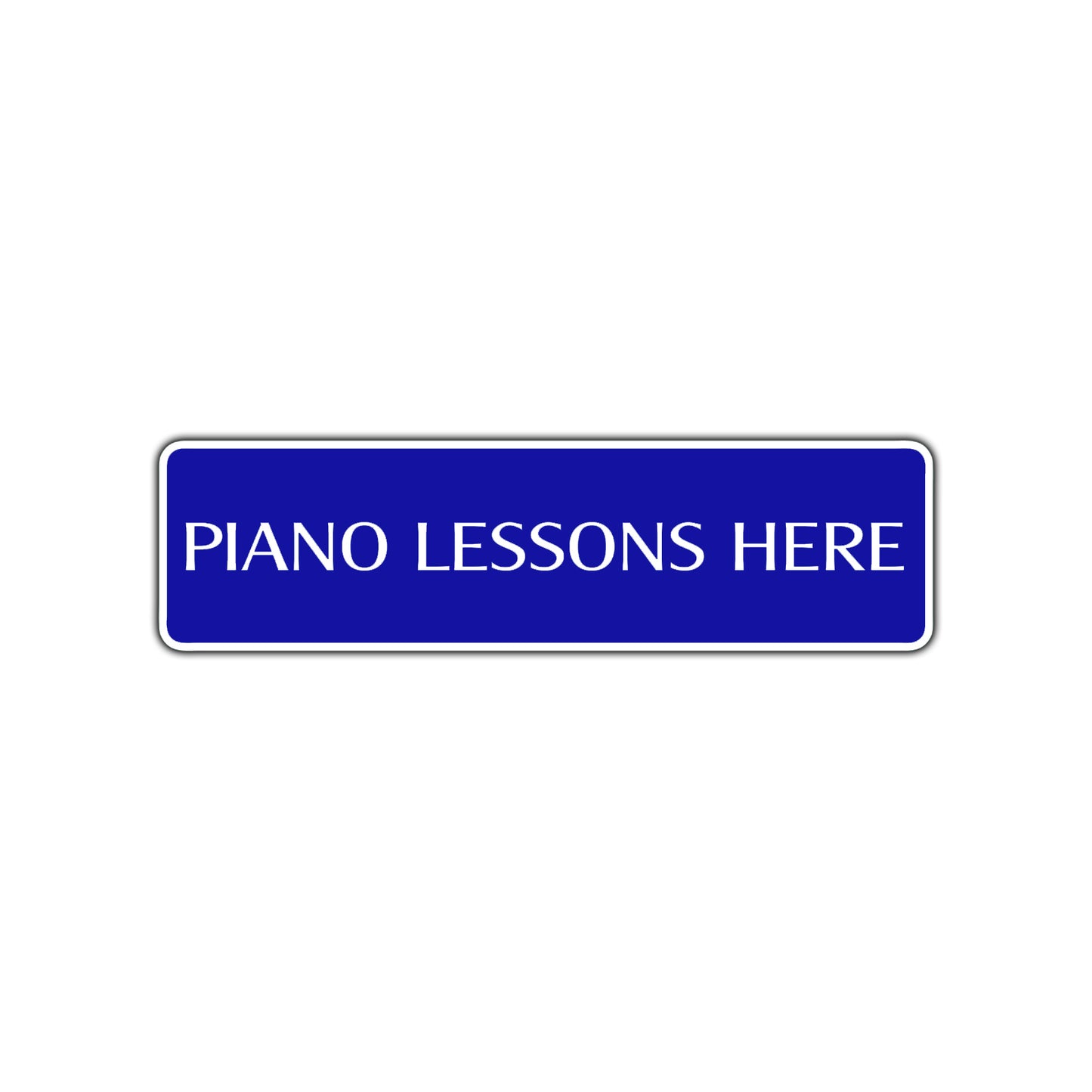 Piano Lessons Here Road Aluminum Metal Novelty Street Plate Sign Wall Gift Decor
