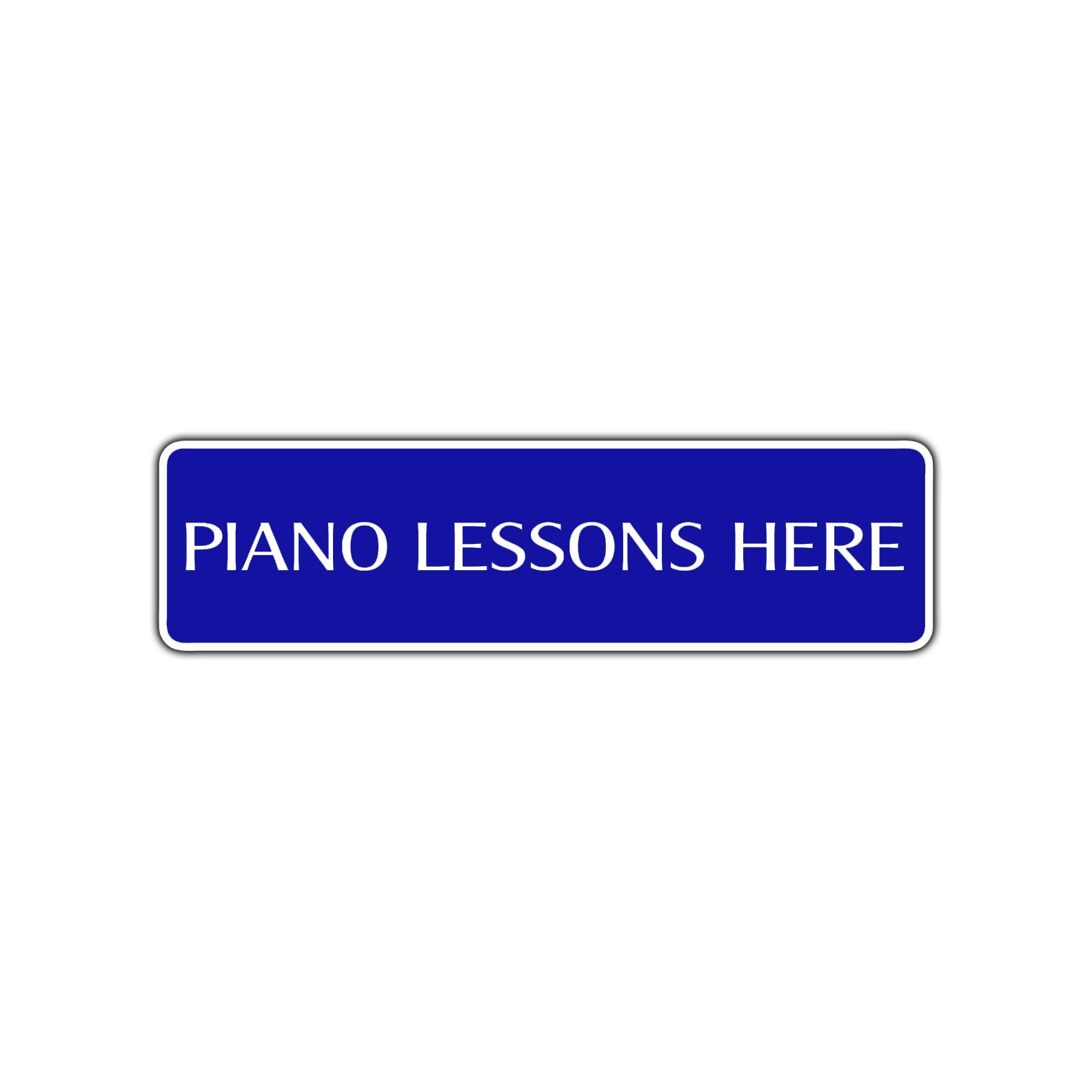 Piano Lessons Here Road Aluminum Metal Novelty Street Plate Sign Wall Gift Decor