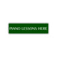 Piano Lessons Here Road Aluminum Metal Novelty Street Plate Sign Wall Gift Decor