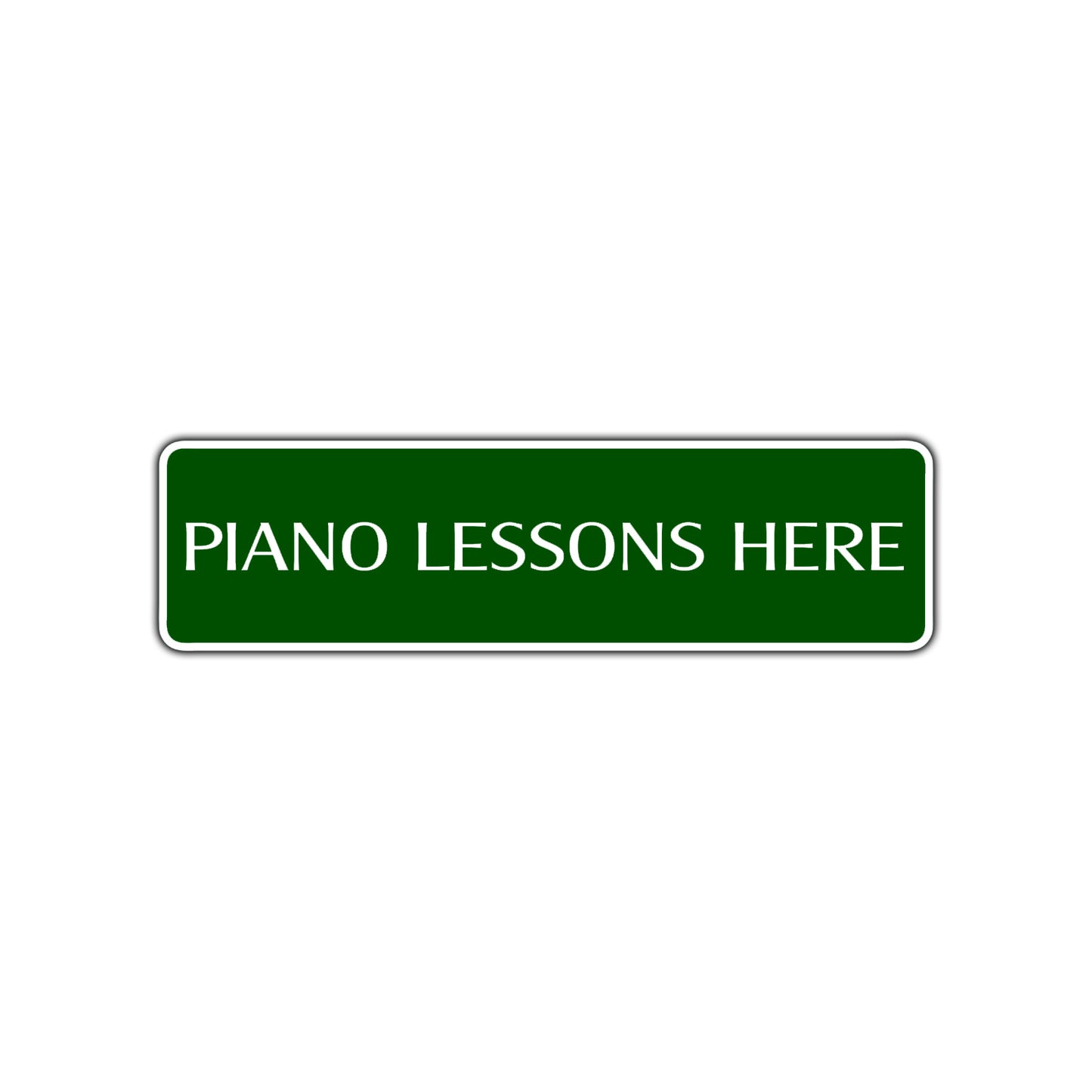Piano Lessons Here Road Aluminum Metal Novelty Street Plate Sign Wall Gift Decor