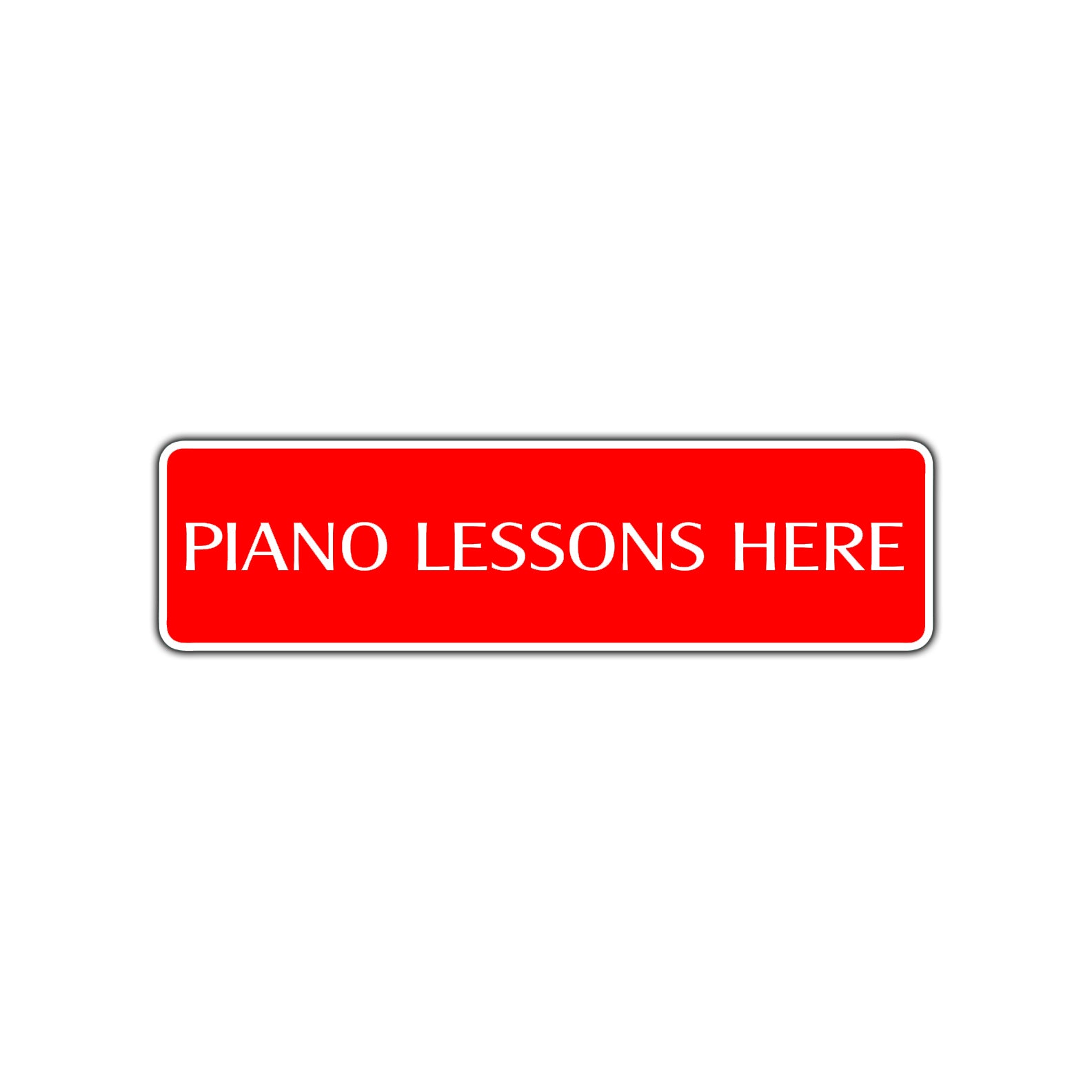 Piano Lessons Here Road Aluminum Metal Novelty Street Plate Sign Wall Gift Decor