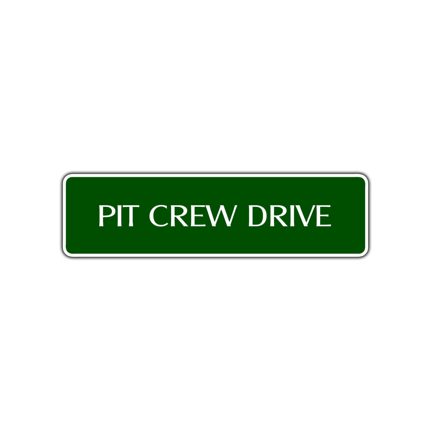 Pit Crew Drive Road Aluminum Metal Novelty Street Plate Sign Wall Gift Decor