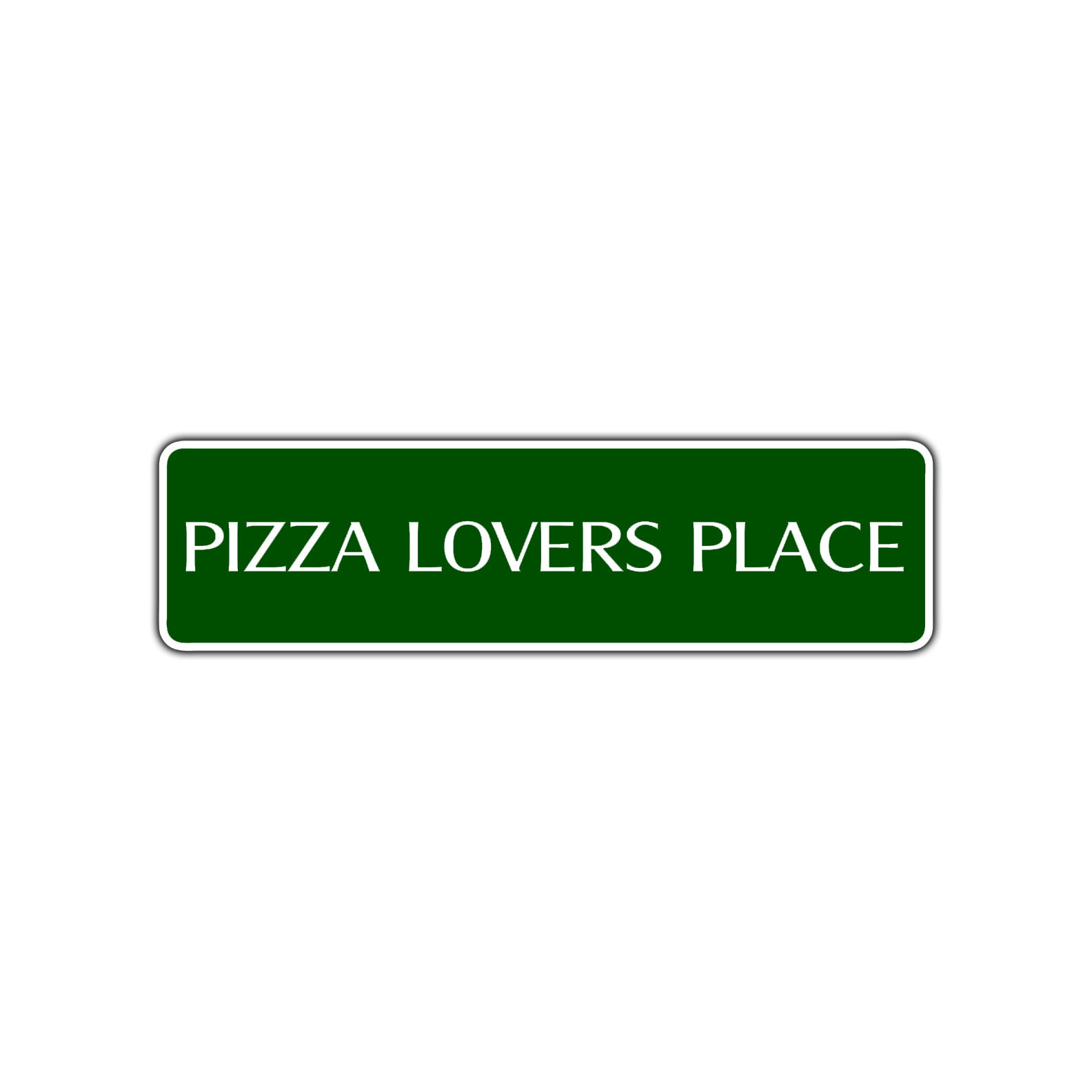 Pizza Lovers Place Road Aluminum Metal Novelty Street Plate Sign Wall Gift Decor