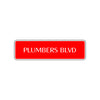 Plumbers Blvd Road Aluminum Metal Novelty Street Plate Sign Wall Gift Decor