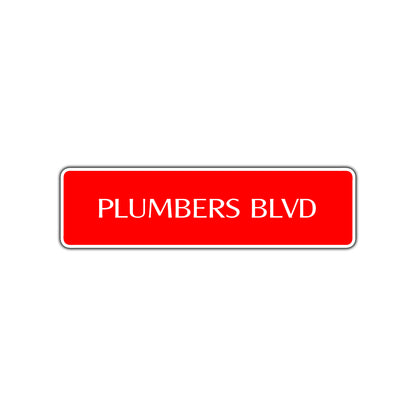 Plumbers Blvd Road Aluminum Metal Novelty Street Plate Sign Wall Gift Decor