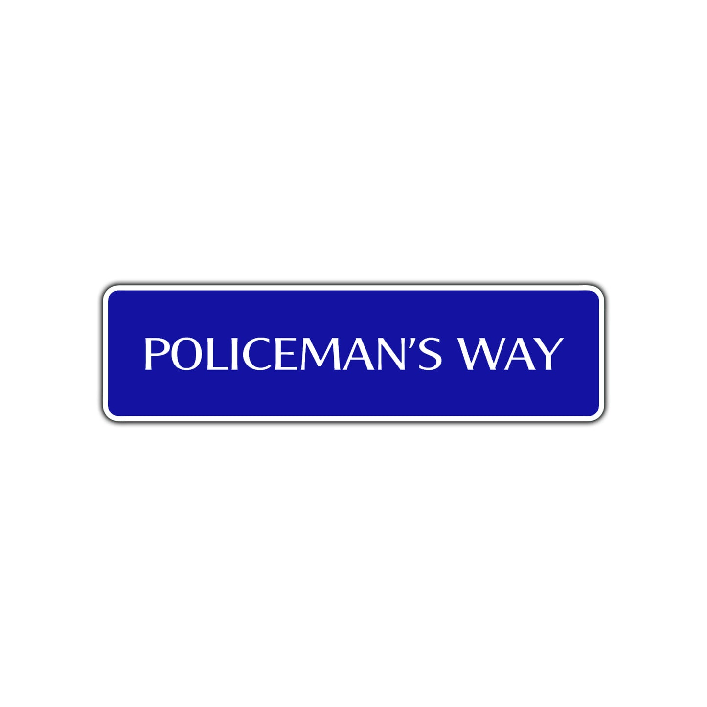 Policeman's Way Road Aluminum Metal Novelty Street Plate Sign Wall Gift Decor
