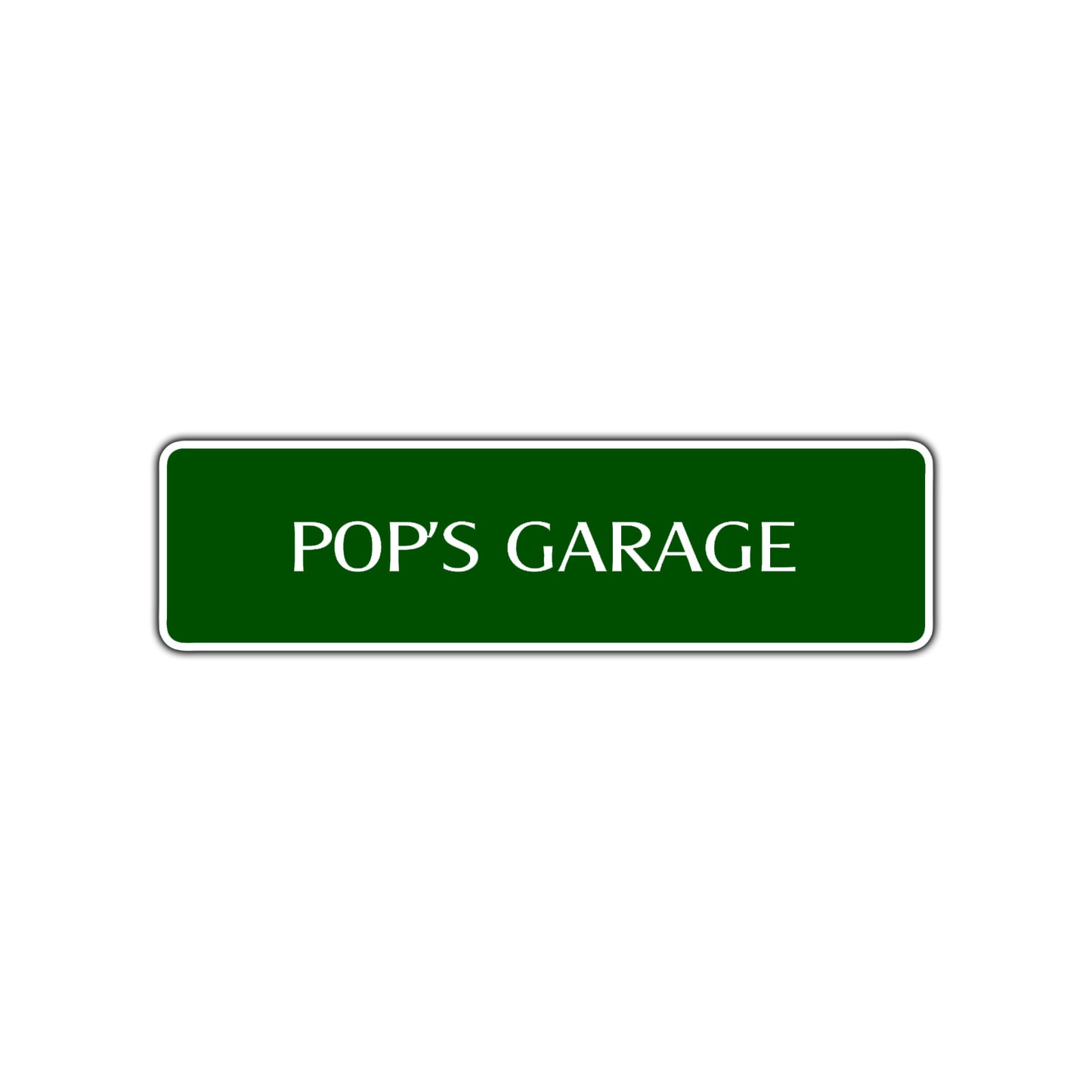 Pop's Garage Road Aluminum Metal Novelty Street Plate Sign Wall Gift Decor