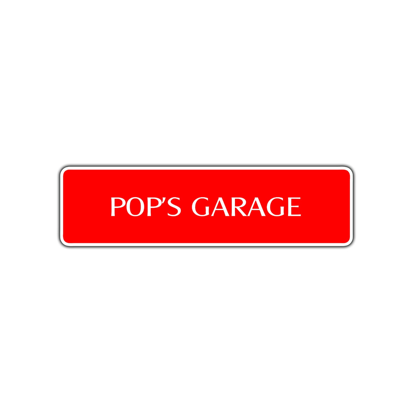 Pop's Garage Road Aluminum Metal Novelty Street Plate Sign Wall Gift Decor