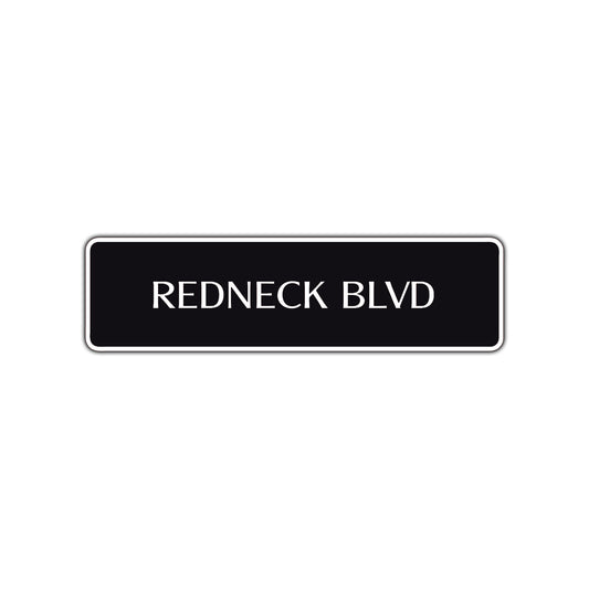 Redneck Boulevard Road Aluminum Metal Novelty Street Plate Sign Wall Gift Decor