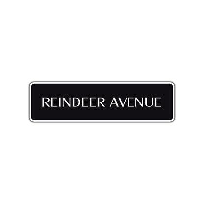 Reindeer Avenue Road Aluminum Metal Novelty Street Plate Sign Wall Gift Decor