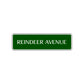Reindeer Avenue Road Aluminum Metal Novelty Street Plate Sign Wall Gift Decor