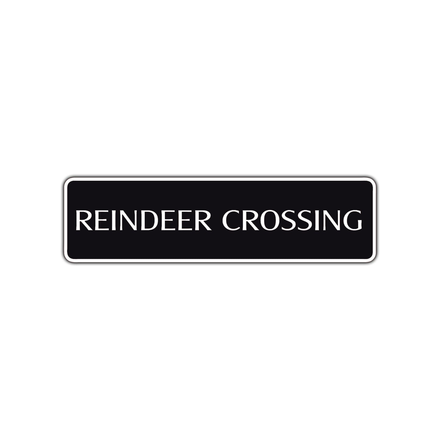 Reindeer Crossing Christmas Holiday Road Aluminum Metal Novelty Street Plate Sign Wall Gift Decor