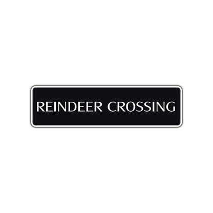 Reindeer Crossing Christmas Holiday Road Aluminum Metal Novelty Street Plate Sign Wall Gift Decor