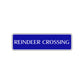 Reindeer Crossing Christmas Holiday Road Aluminum Metal Novelty Street Plate Sign Wall Gift Decor