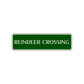 Reindeer Crossing Christmas Holiday Road Aluminum Metal Novelty Street Plate Sign Wall Gift Decor