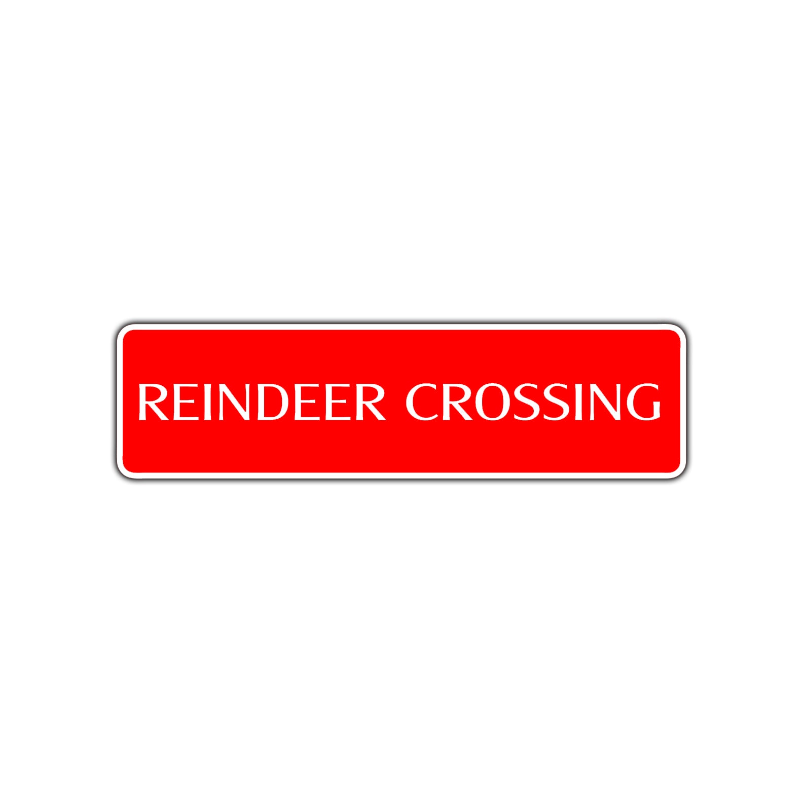 Reindeer Crossing Christmas Holiday Road Aluminum Metal Novelty Street Plate Sign Wall Gift Decor