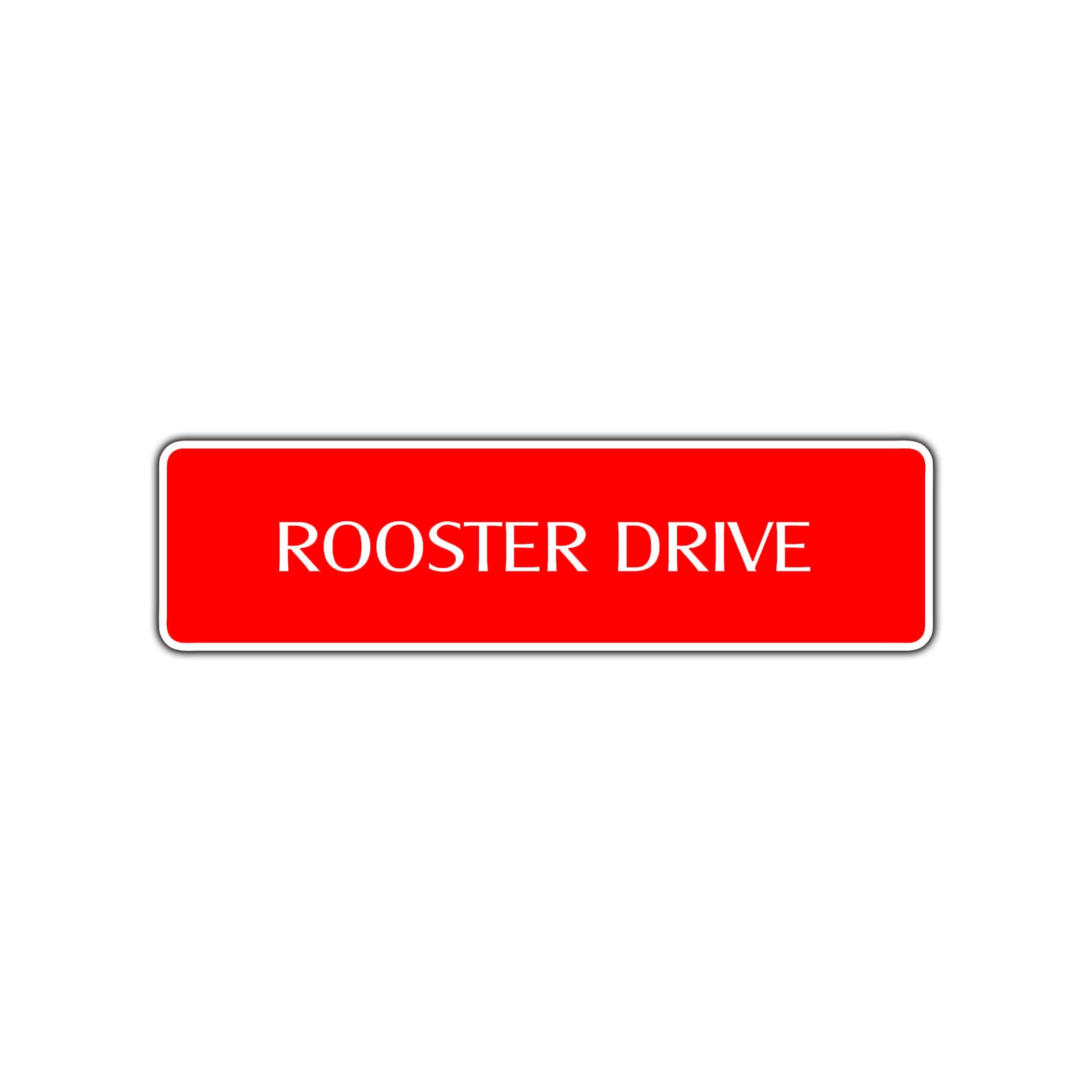 Rooster Drive Road Aluminum Metal Novelty Street Plate Sign Wall Gift Decor
