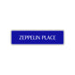 Zeppelin Place Road Aluminum Metal Novelty Street Plate Sign Wall Gift Decor