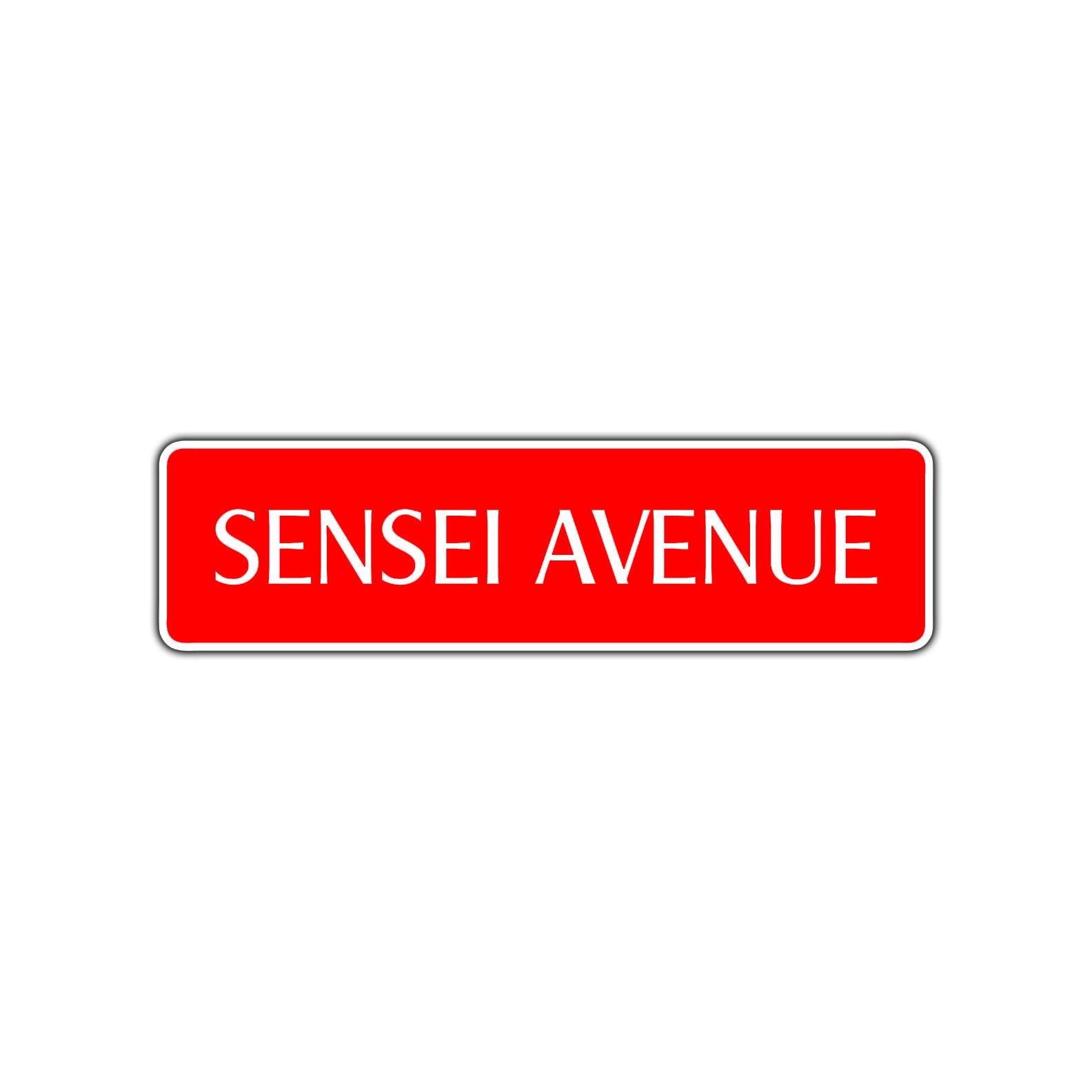 Sensei Avenue Karate Road Aluminum Metal Novelty Street Plate Sign Wall Gift Decor