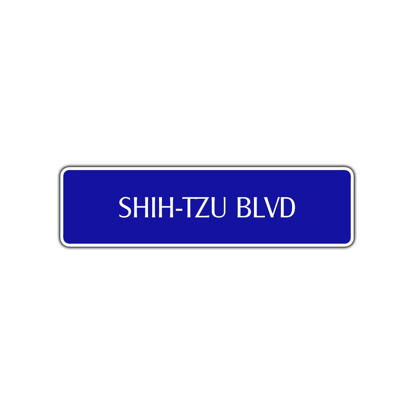 SHIH-TZU Blvd Road Aluminum Metal Novelty Street Plate Sign Wall Gift Decor