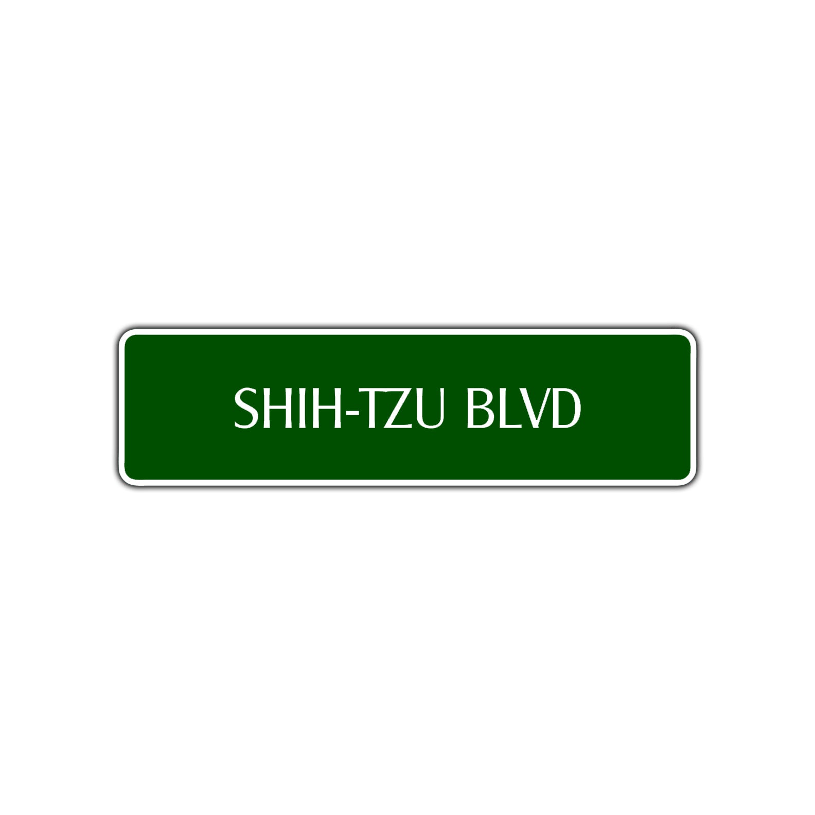 SHIH-TZU Blvd Road Aluminum Metal Novelty Street Plate Sign Wall Gift Decor