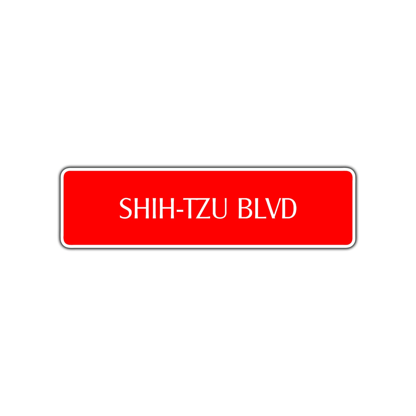 SHIH-TZU Blvd Road Aluminum Metal Novelty Street Plate Sign Wall Gift Decor