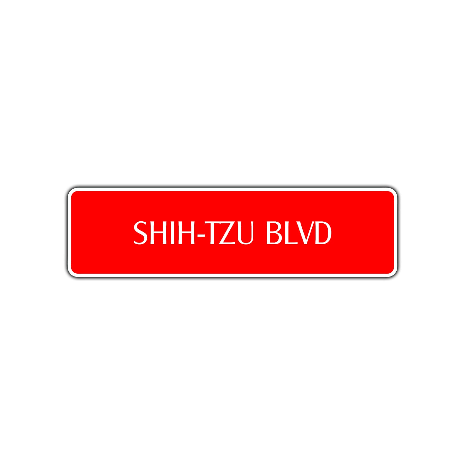 SHIH-TZU Blvd Road Aluminum Metal Novelty Street Plate Sign Wall Gift Decor