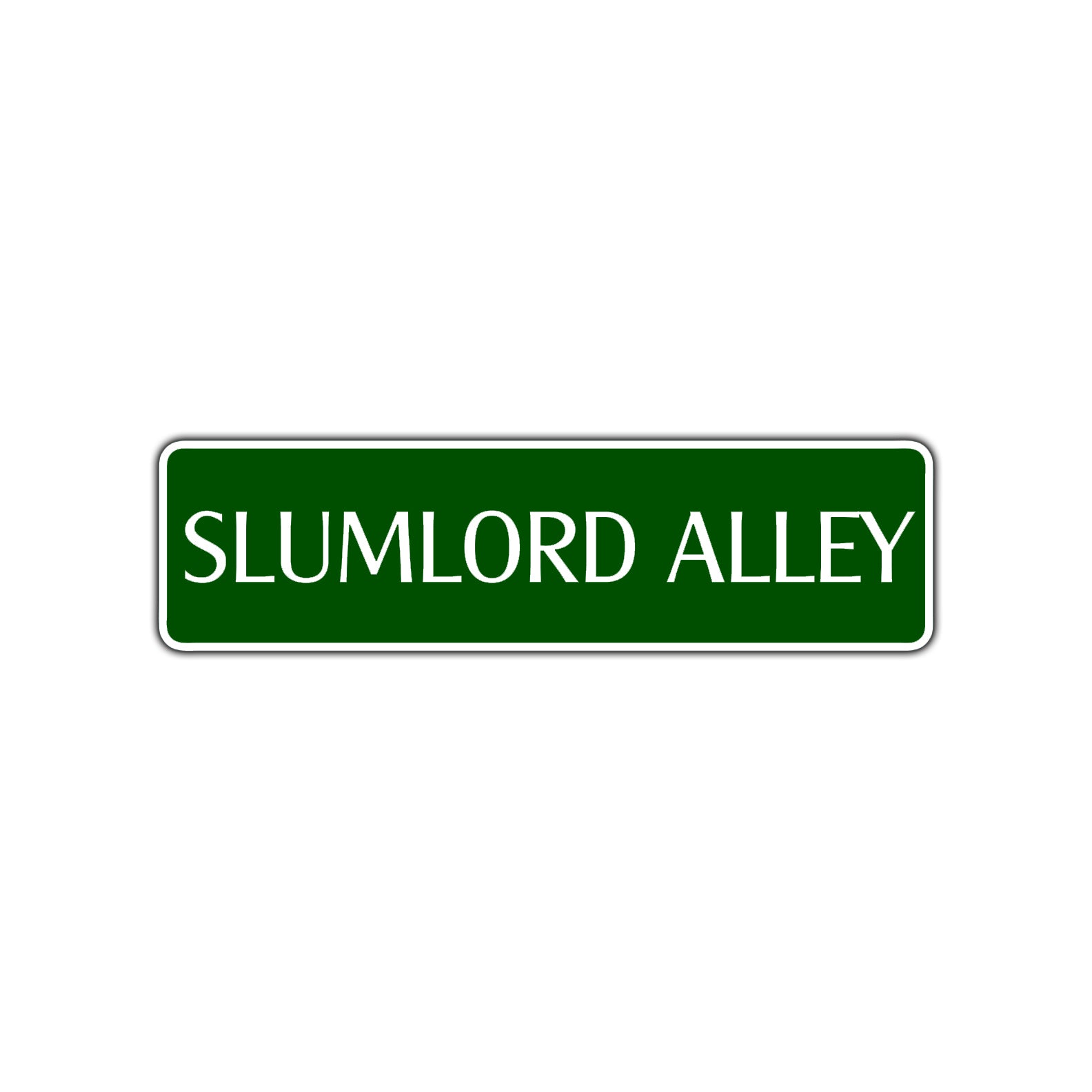 Slumlord Alley Road Aluminum Metal Novelty Street Plate Sign Wall Gift Decor