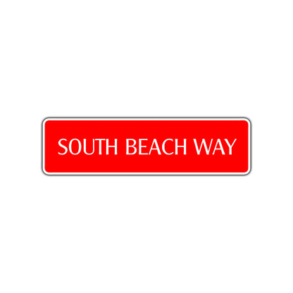 South Beach Avenue Florida Road Aluminum Metal Novelty Street Plate Sign Wall Gift Decor