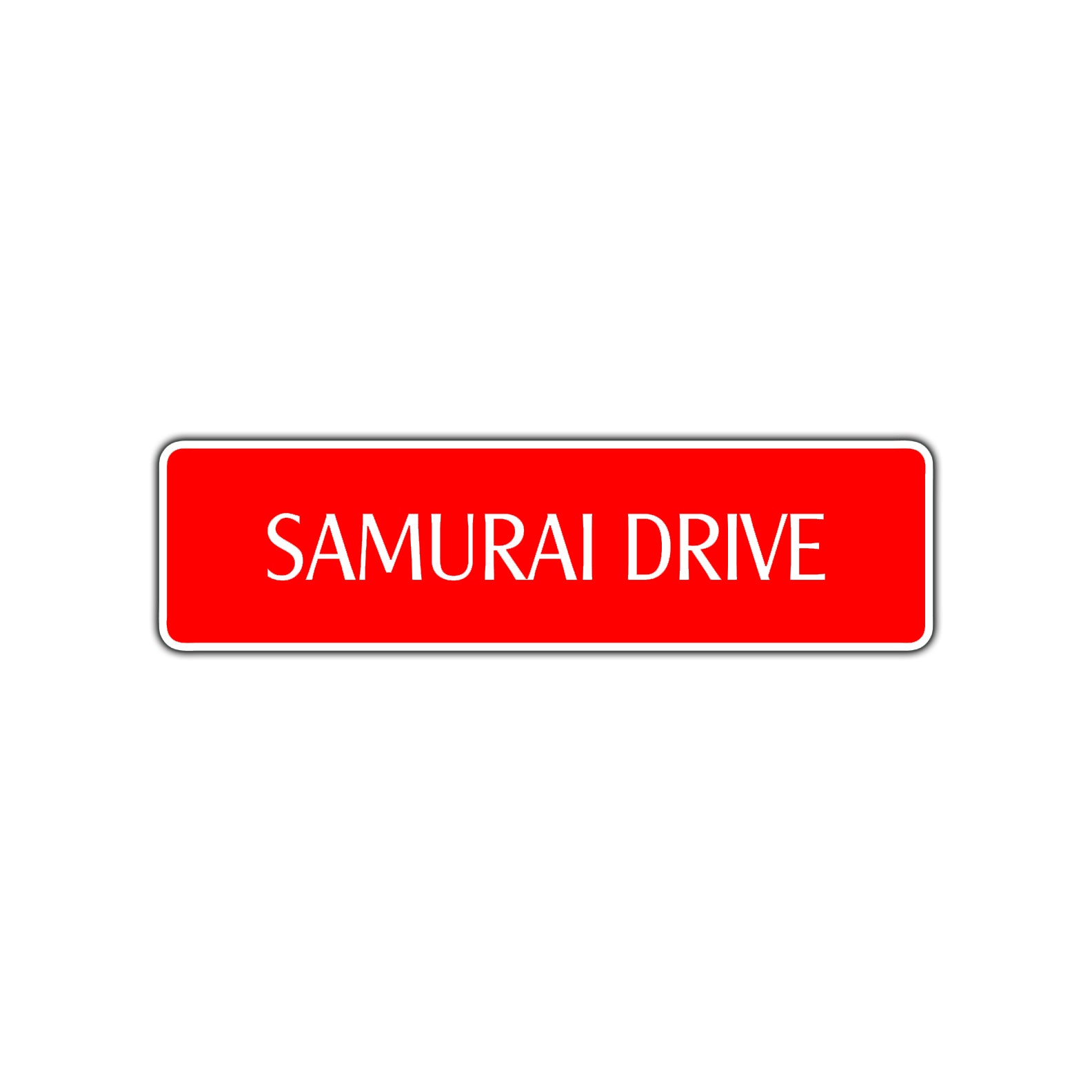 Samurai Drive Road Aluminum Metal Novelty Street Plate Sign Wall Gift Decor