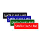 Santa Claus Lane Christmas Road Aluminum Metal Novelty Street Plate Sign Wall Gift Decor