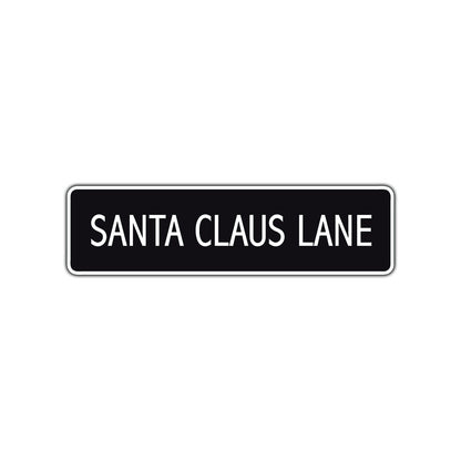 Santa Claus Lane Christmas Road Aluminum Metal Novelty Street Plate Sign Wall Gift Decor