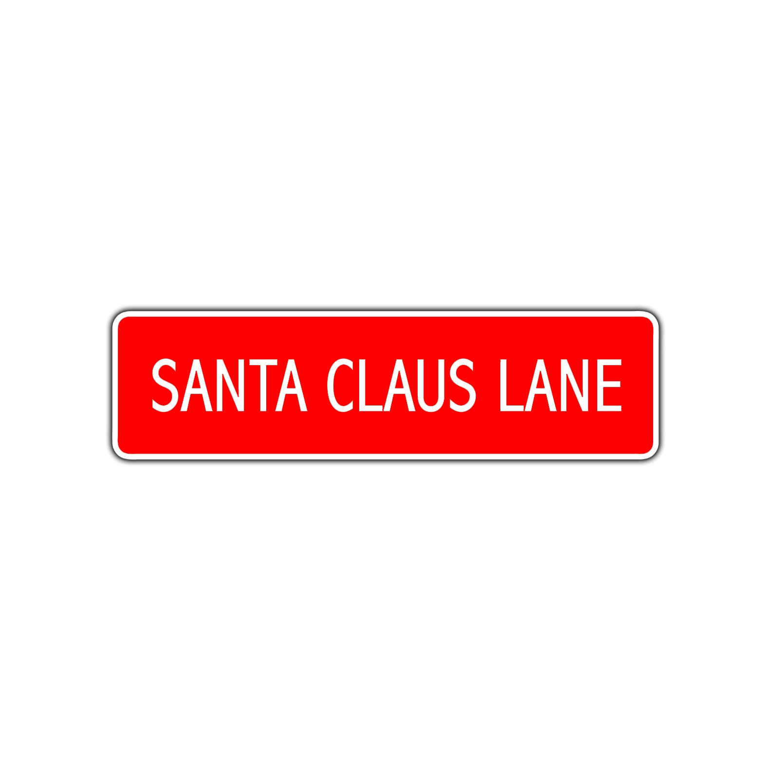 Santa Claus Lane Christmas Road Aluminum Metal Novelty Street Plate Sign Wall Gift Decor