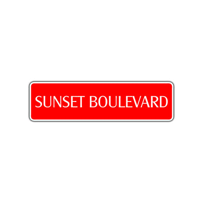 Sunset Boulevard Beach Road Aluminum Metal Novelty Street Plate Sign Wall Gift Decor