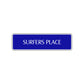 Surfers Place Beach Coastal Cottage Road Aluminum Metal Novelty Street Plate Sign Wall Gift Decor