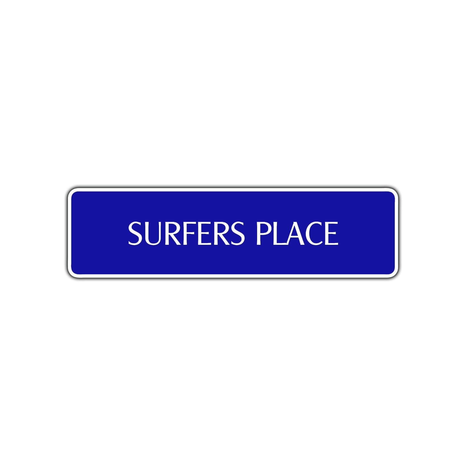 Surfers Place Beach Coastal Cottage Road Aluminum Metal Novelty Street Plate Sign Wall Gift Decor