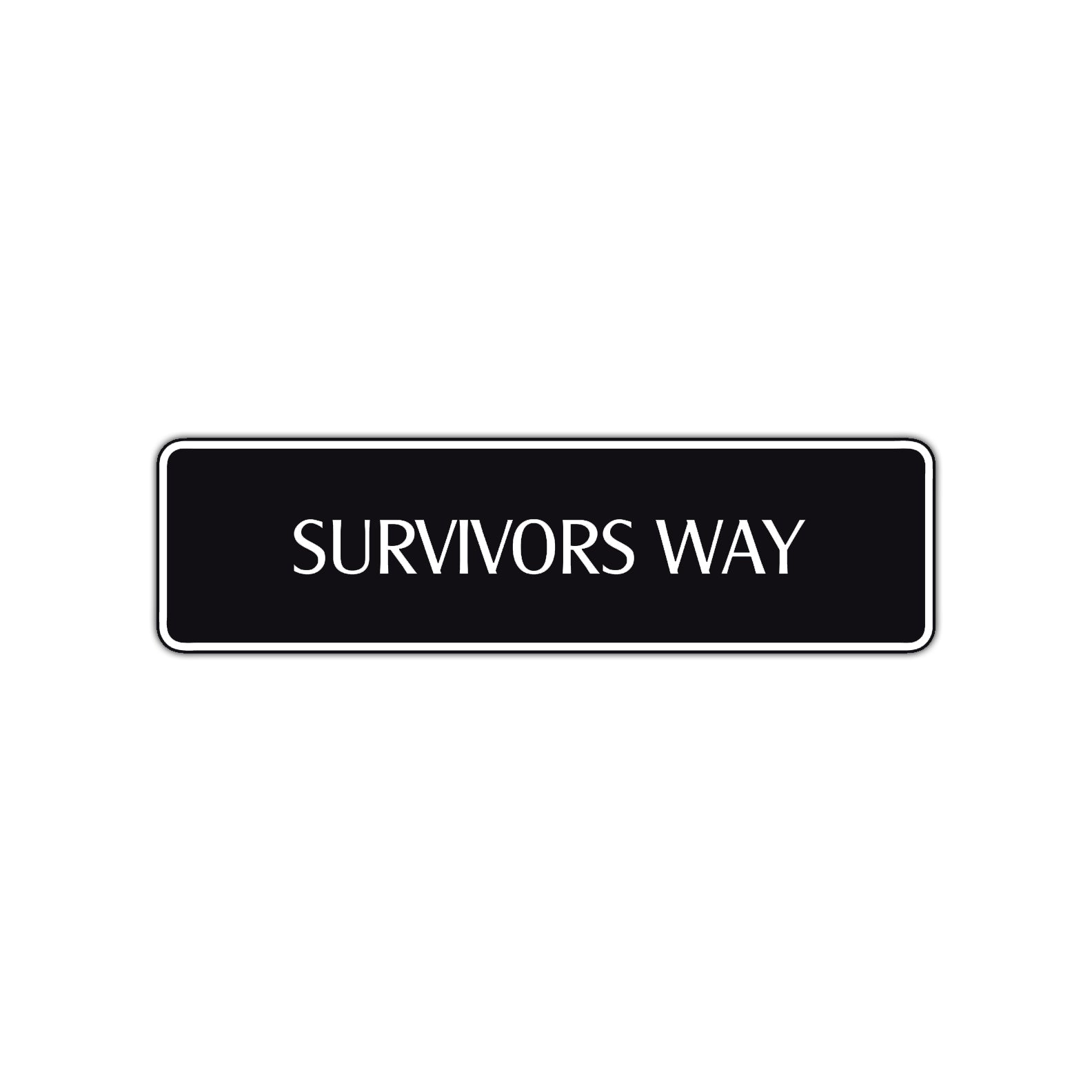 Survivor Way Road Aluminum Metal Novelty Street Plate Sign Wall Gift Decor