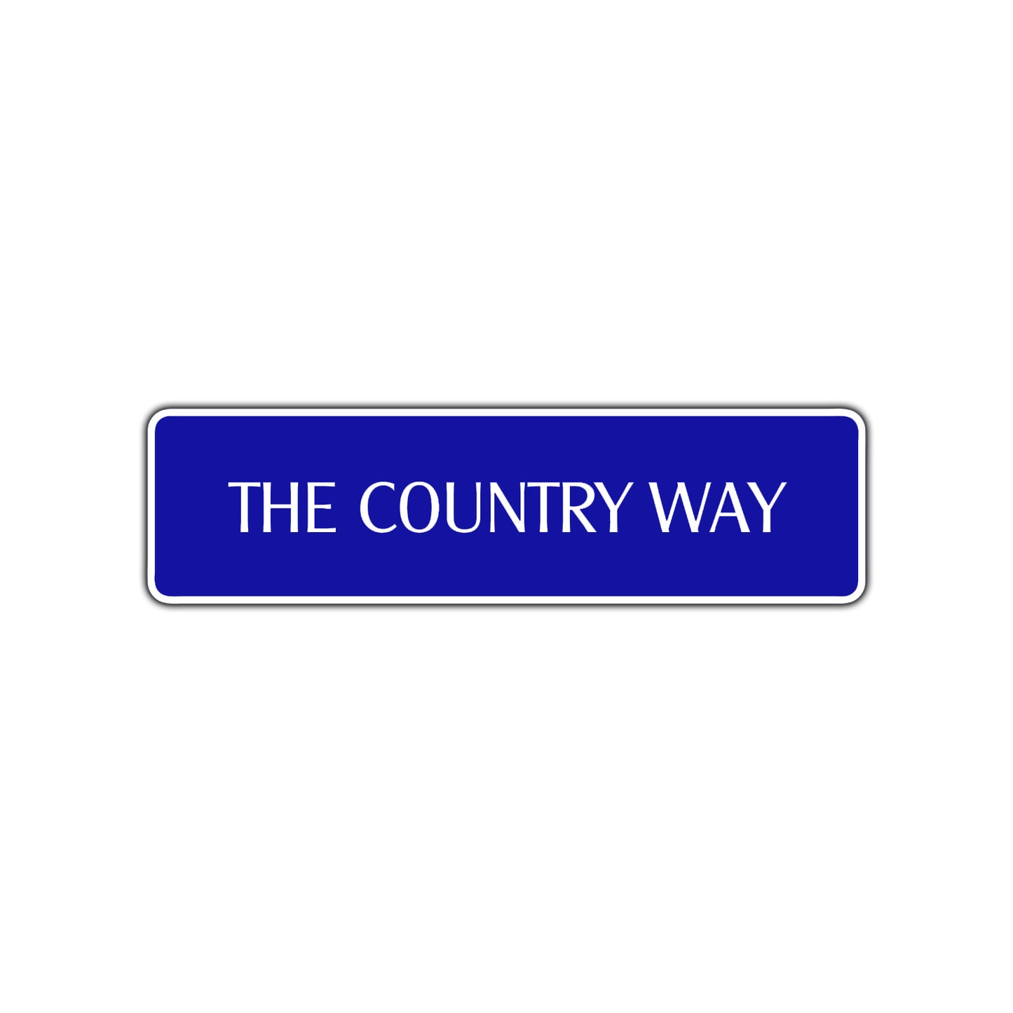 The Country Way Road Aluminum Metal Novelty Street Plate Sign Wall Gift Decor