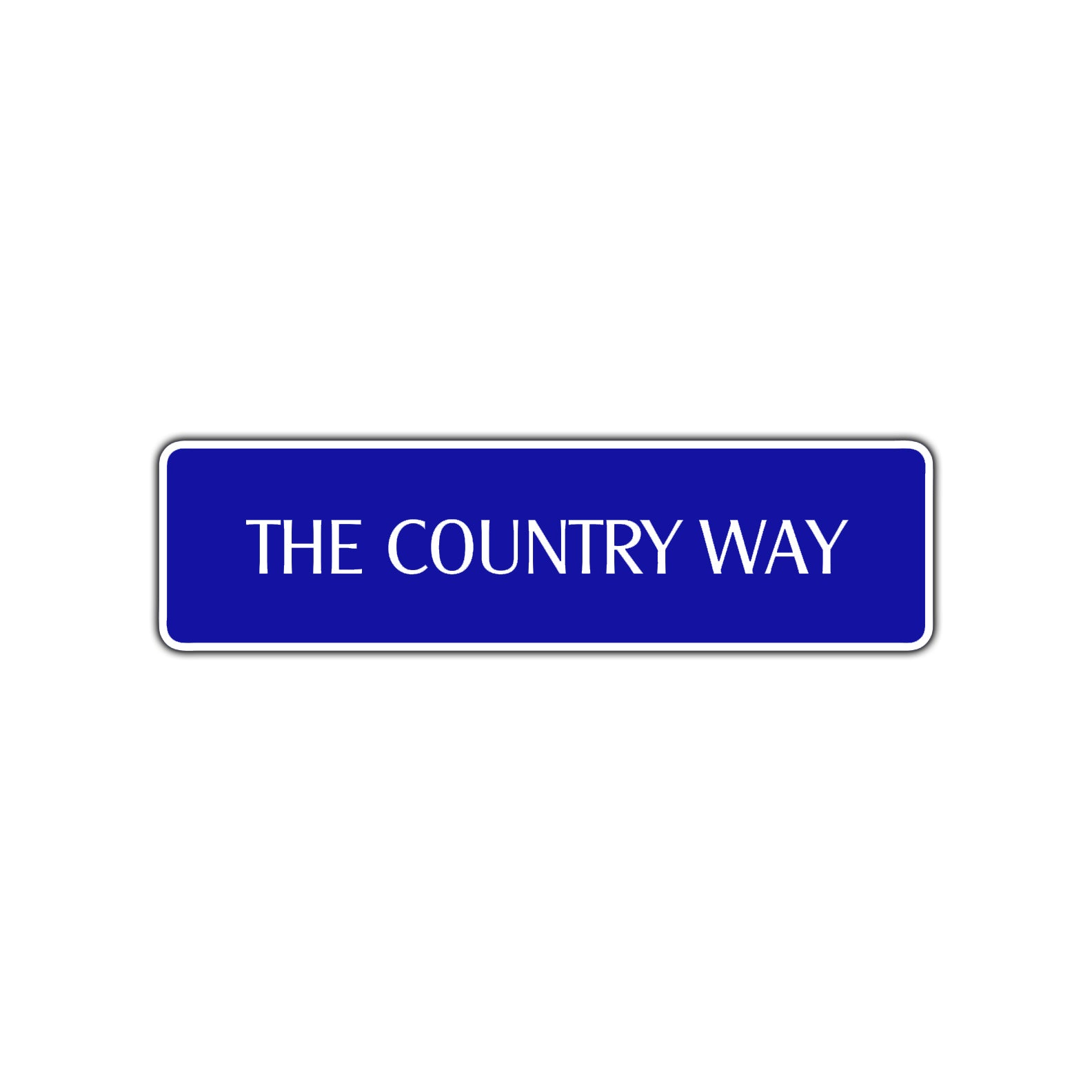 The Country Way Road Aluminum Metal Novelty Street Plate Sign Wall Gift Decor
