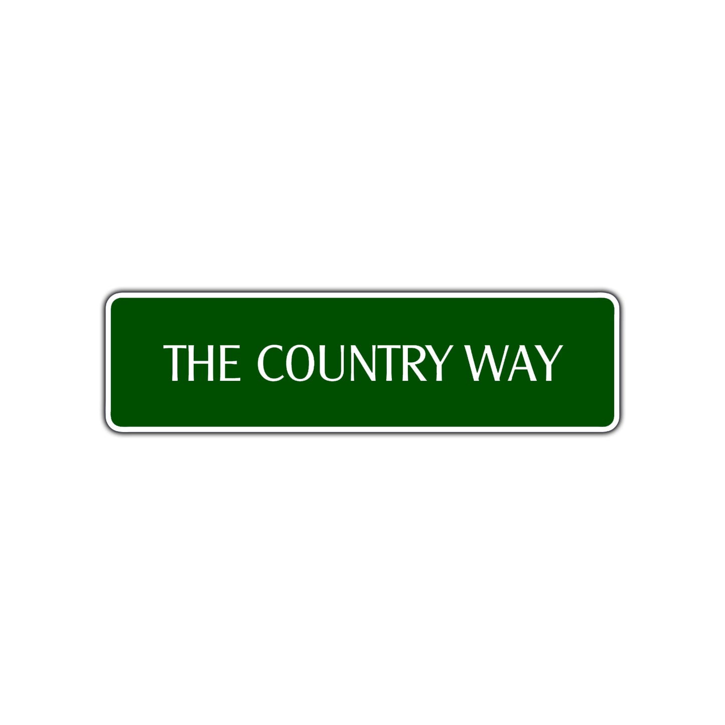 The Country Way Road Aluminum Metal Novelty Street Plate Sign Wall Gift Decor