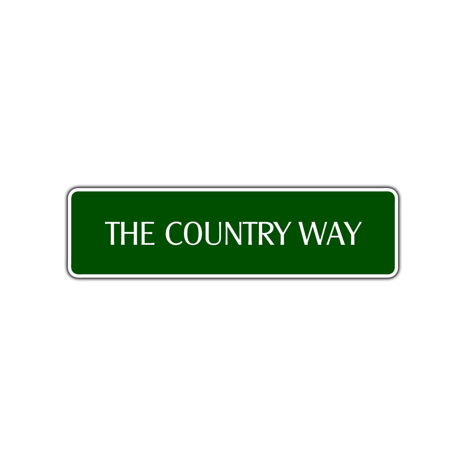 The Country Way Road Aluminum Metal Novelty Street Plate Sign Wall Gift Decor