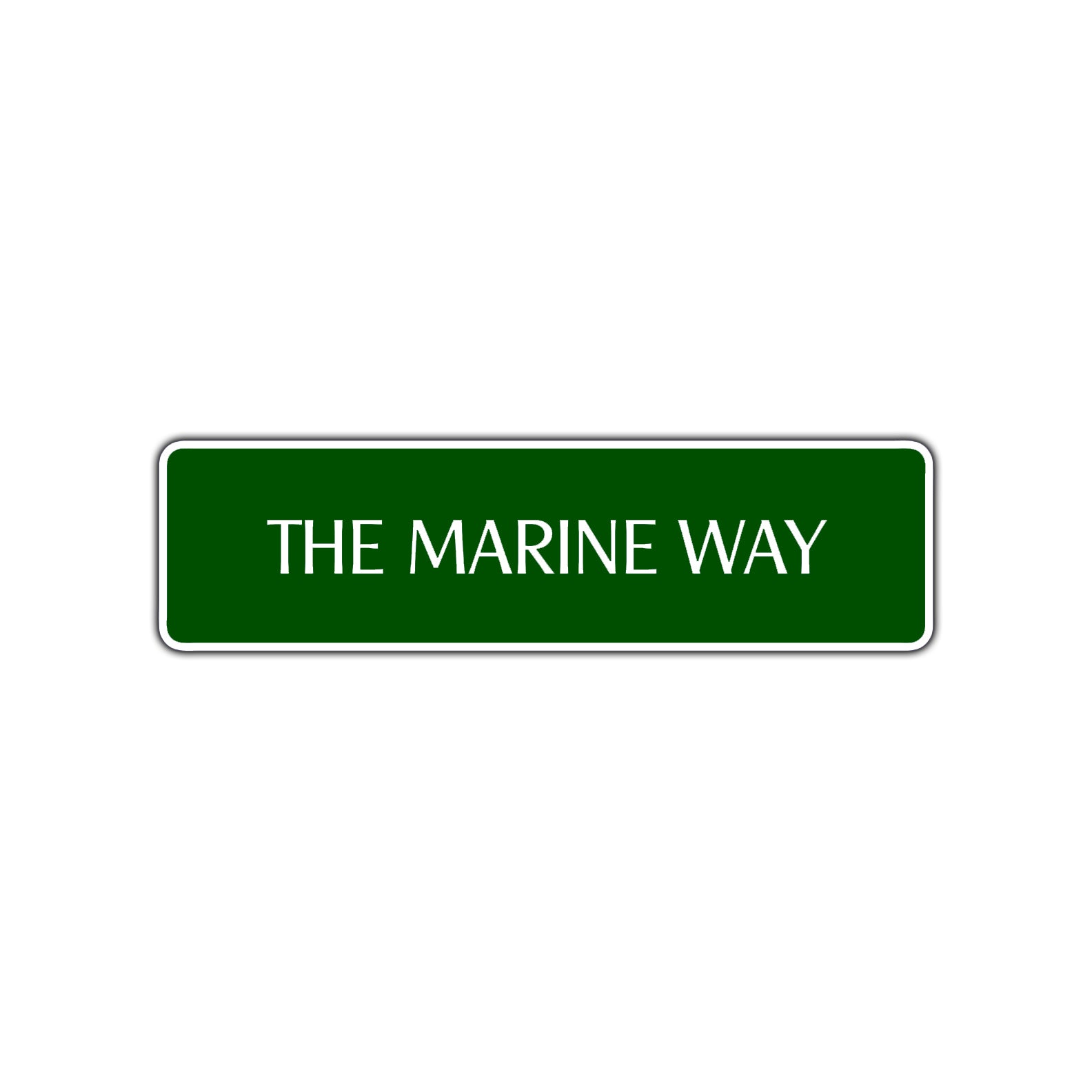 The Marine Way Road Aluminum Metal Novelty Street Plate Sign Wall Gift Decor