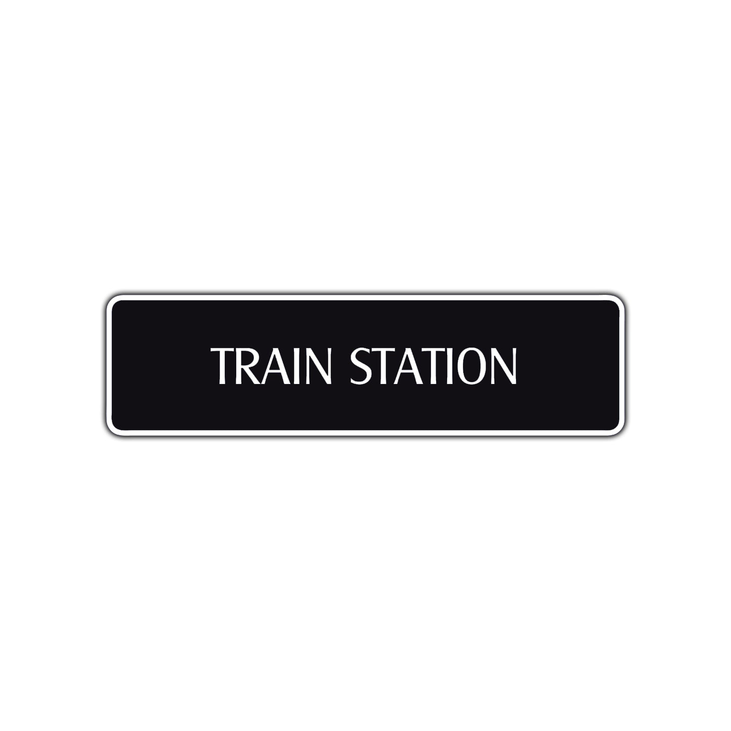 Train Station Road Aluminum Metal Novelty Street Plate Sign Wall Gift Decor