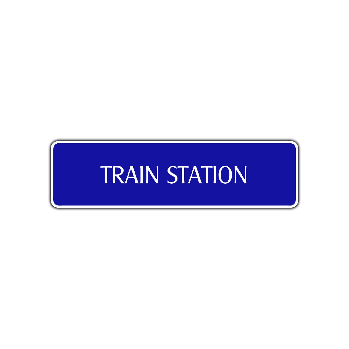 Train Station Road Aluminum Metal Novelty Street Plate Sign Wall Gift Decor