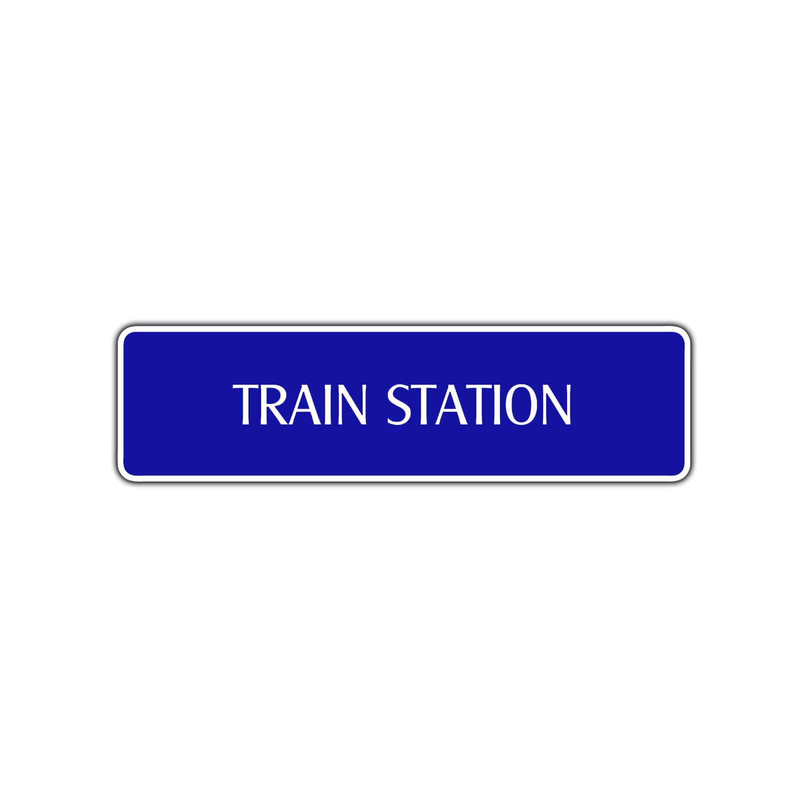 Train Station Road Aluminum Metal Novelty Street Plate Sign Wall Gift Decor