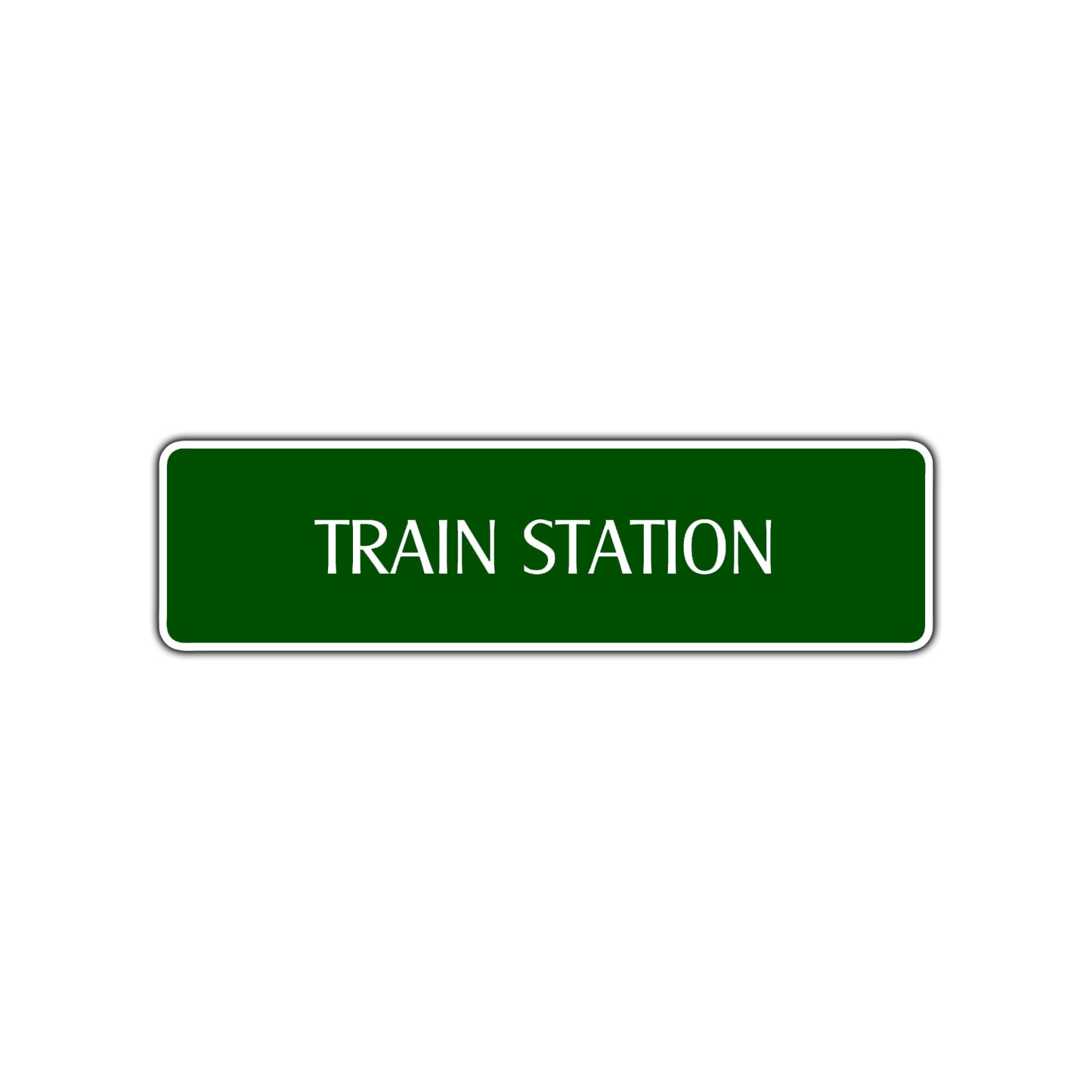 Train Station Road Aluminum Metal Novelty Street Plate Sign Wall Gift Decor