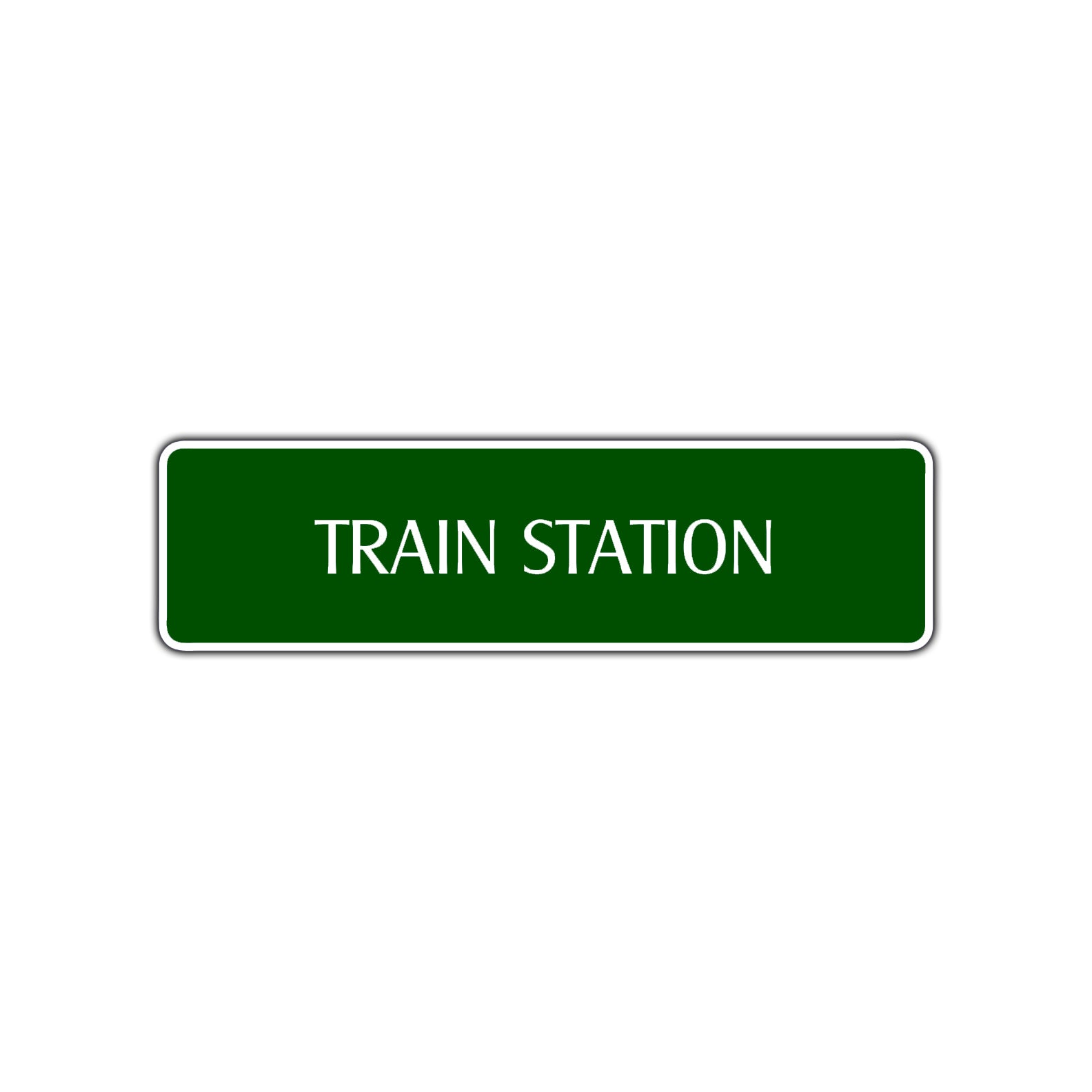 Train Station Road Aluminum Metal Novelty Street Plate Sign Wall Gift Decor